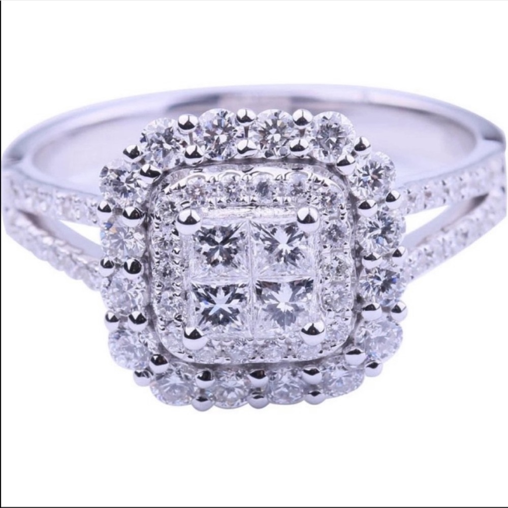 💯 NEW 925 STERLING SILVER DIAMOND HALO RING, CUTE RING, SHINY RING. - Picture 7 of 7